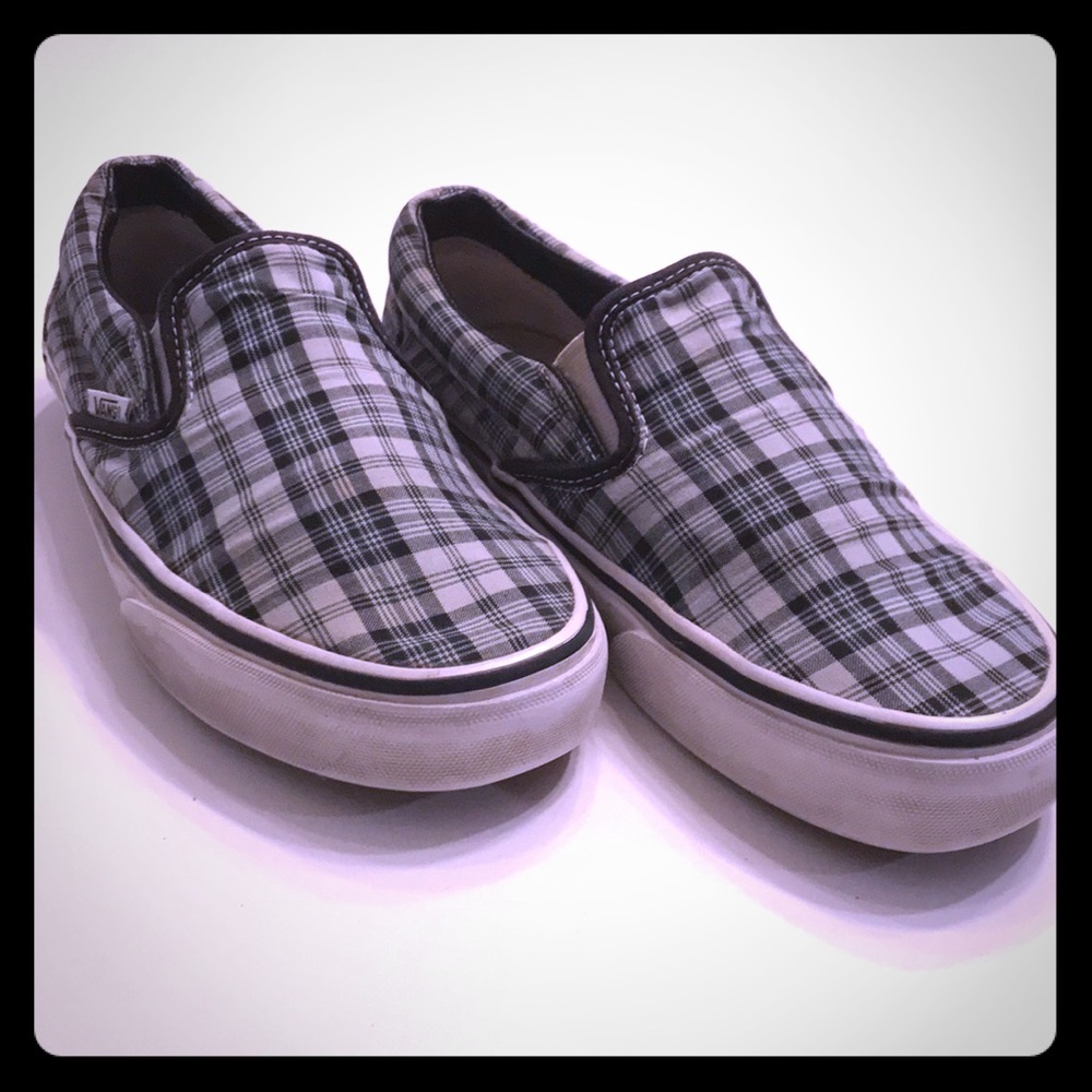 Blue checkered vans